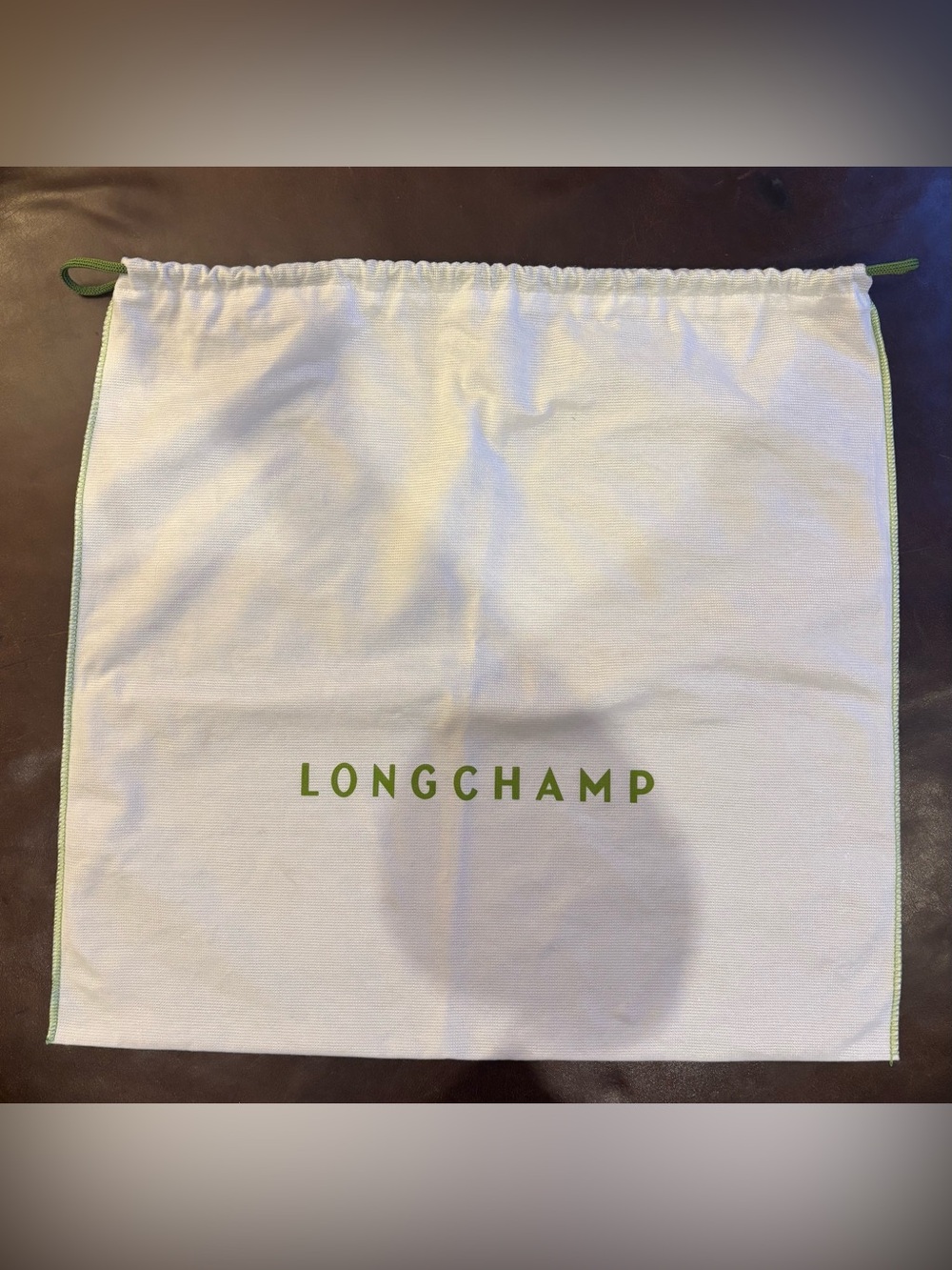LONGCHAMP LIKE NEW XL DRAWSTRING COTTON DUST BAG 19”x20”